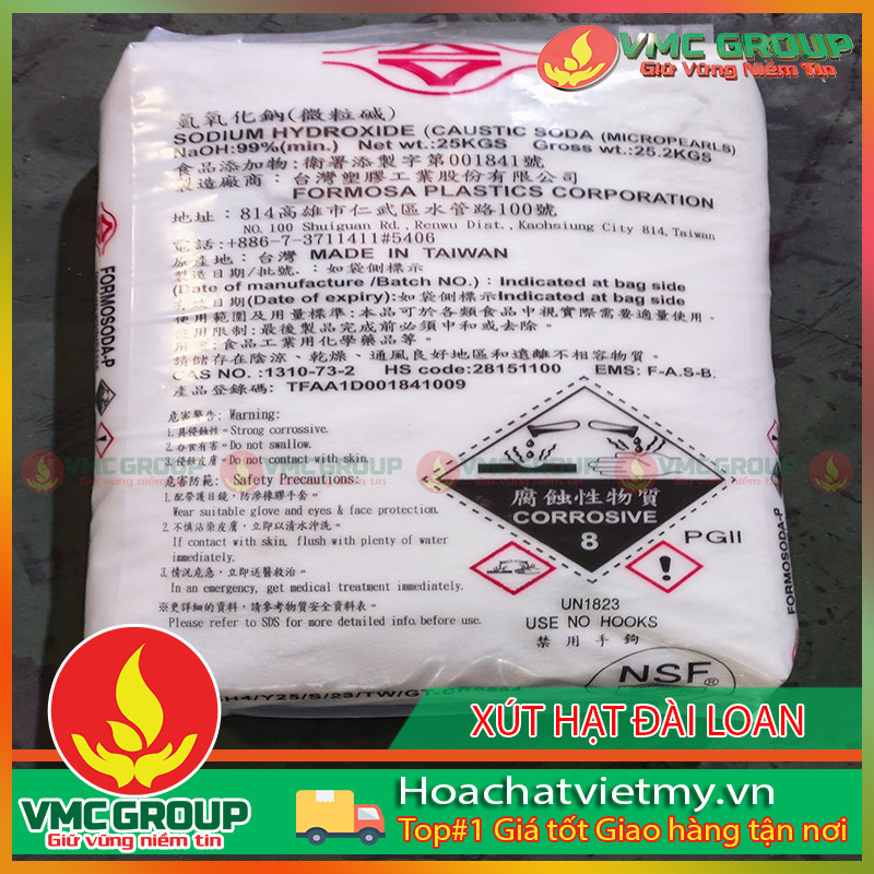 Địa chỉ phân phối xút hạt Đài Loan uy tín