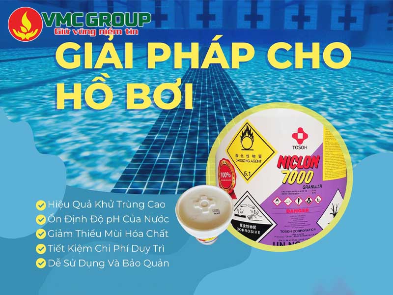 Ứng dụng của chlorine Nhật Niclon 7000 trong xử lý nước